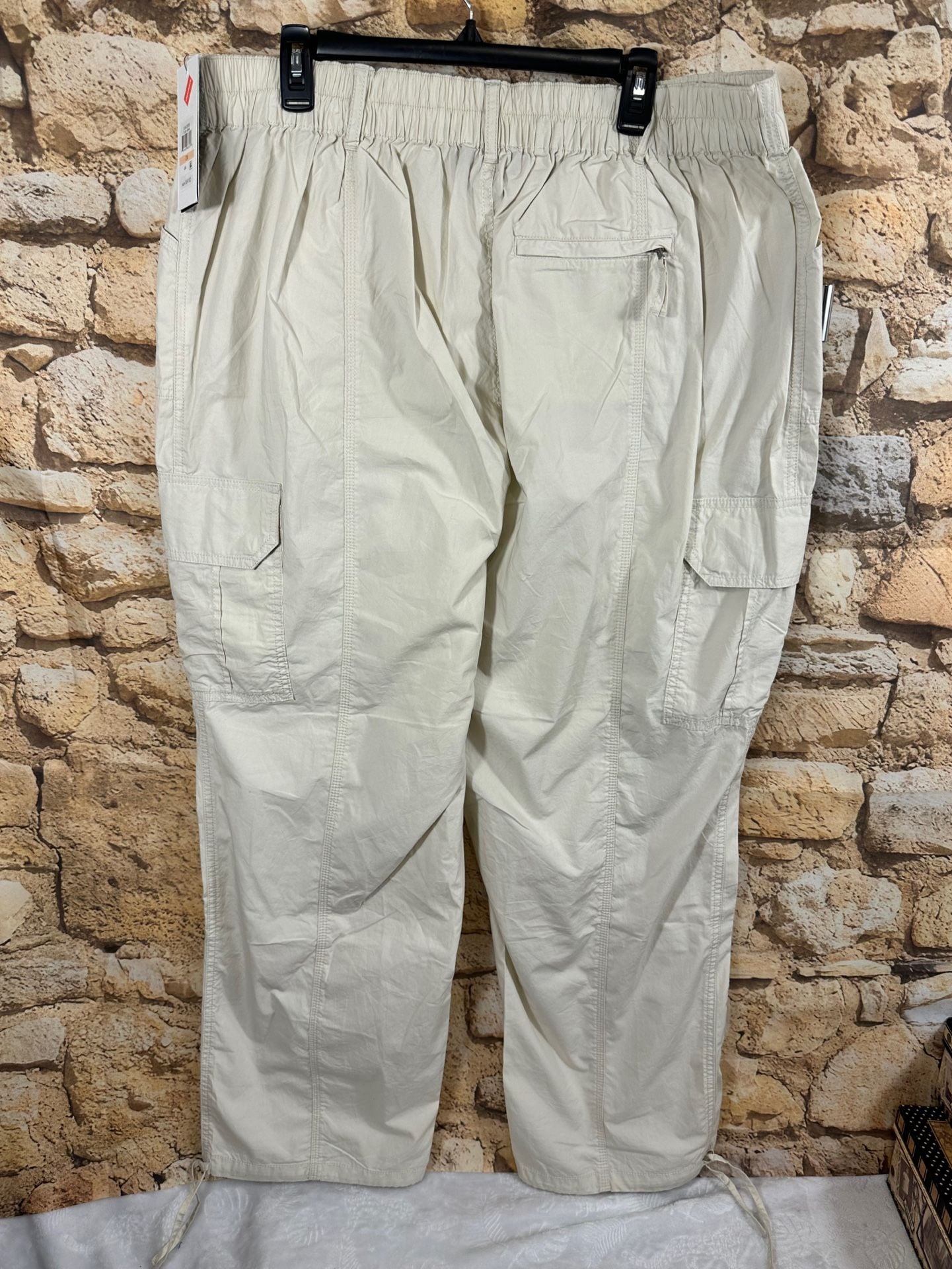 DKNY Cargo Pants Size 2X It City Khaki Utility Drawstring Waist 8