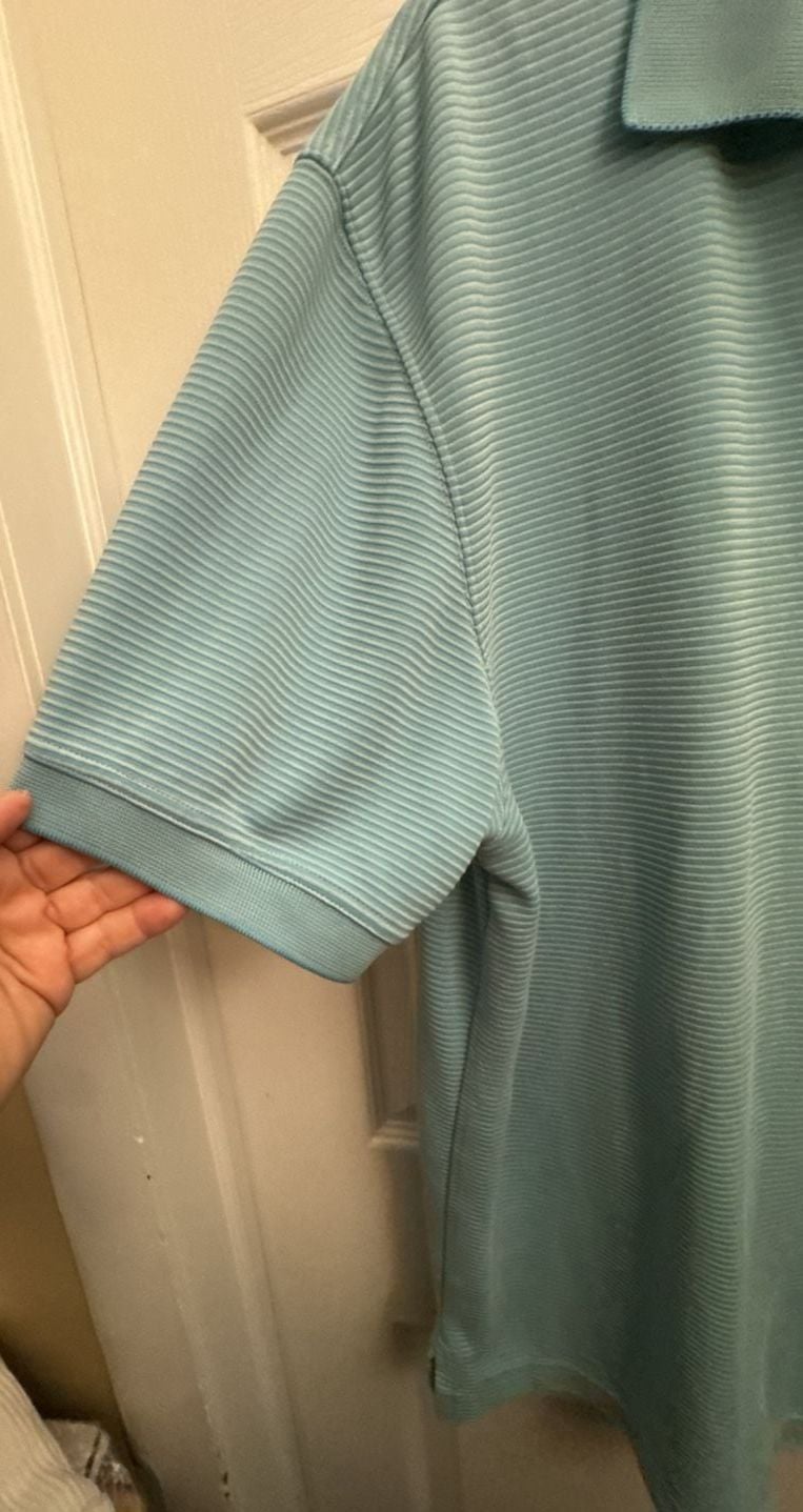 Jos. A. Bank Polo Shirt Size L Blue Striped Short Sleeve 4
