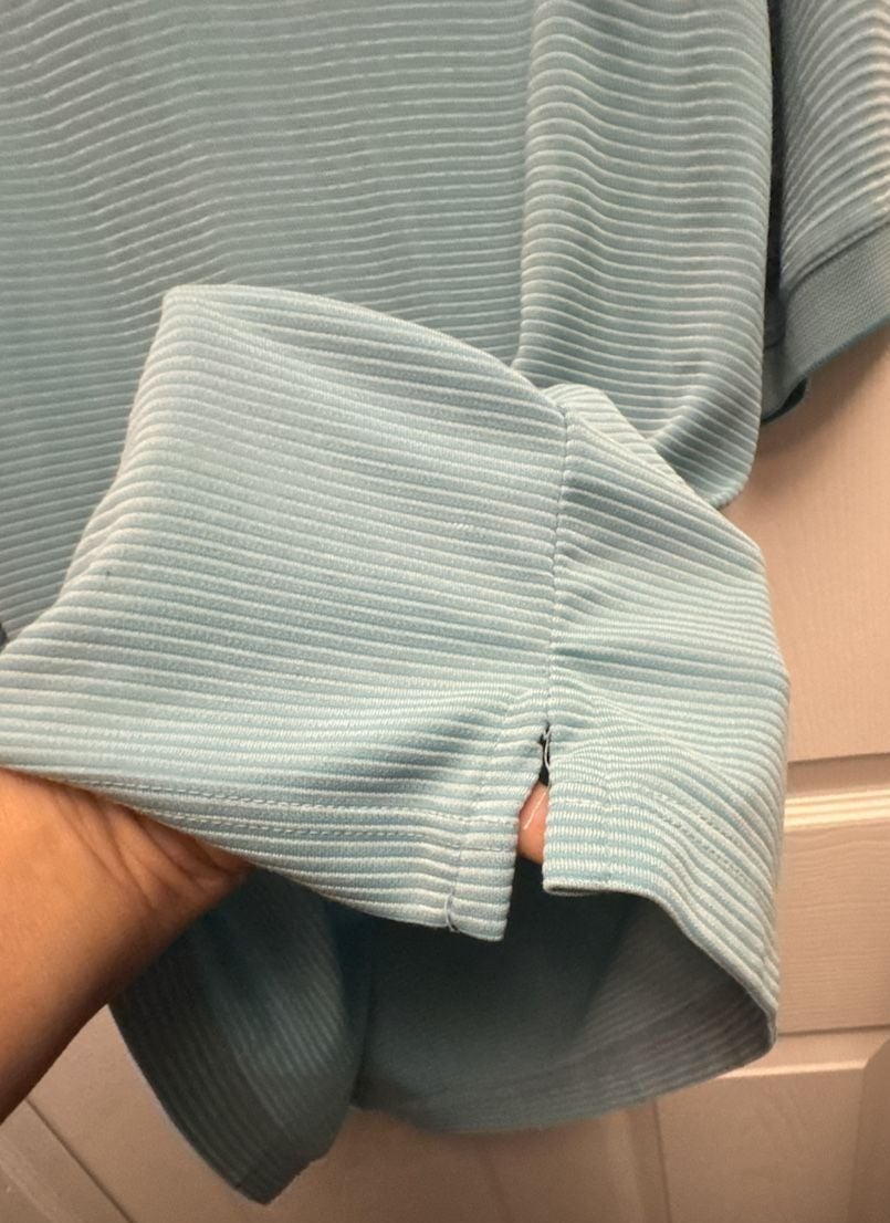 Jos. A. Bank Polo Shirt Size L Blue Striped Short Sleeve 6