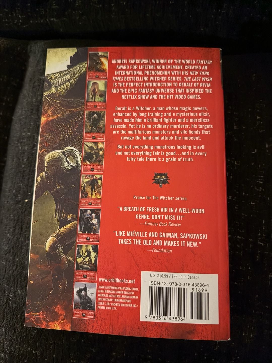 Orbit The Last Wish The Witcher Andrzej Sapkowski Paperback Book 2