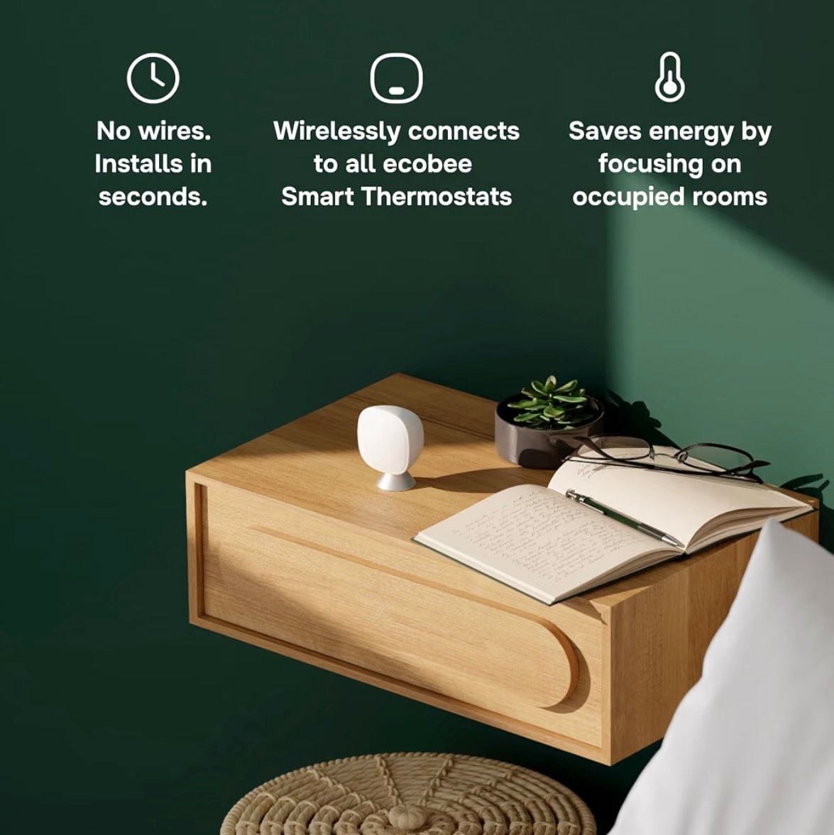 Ecobee SmartSensor 2-Pack White Room Sensors With Stands 2