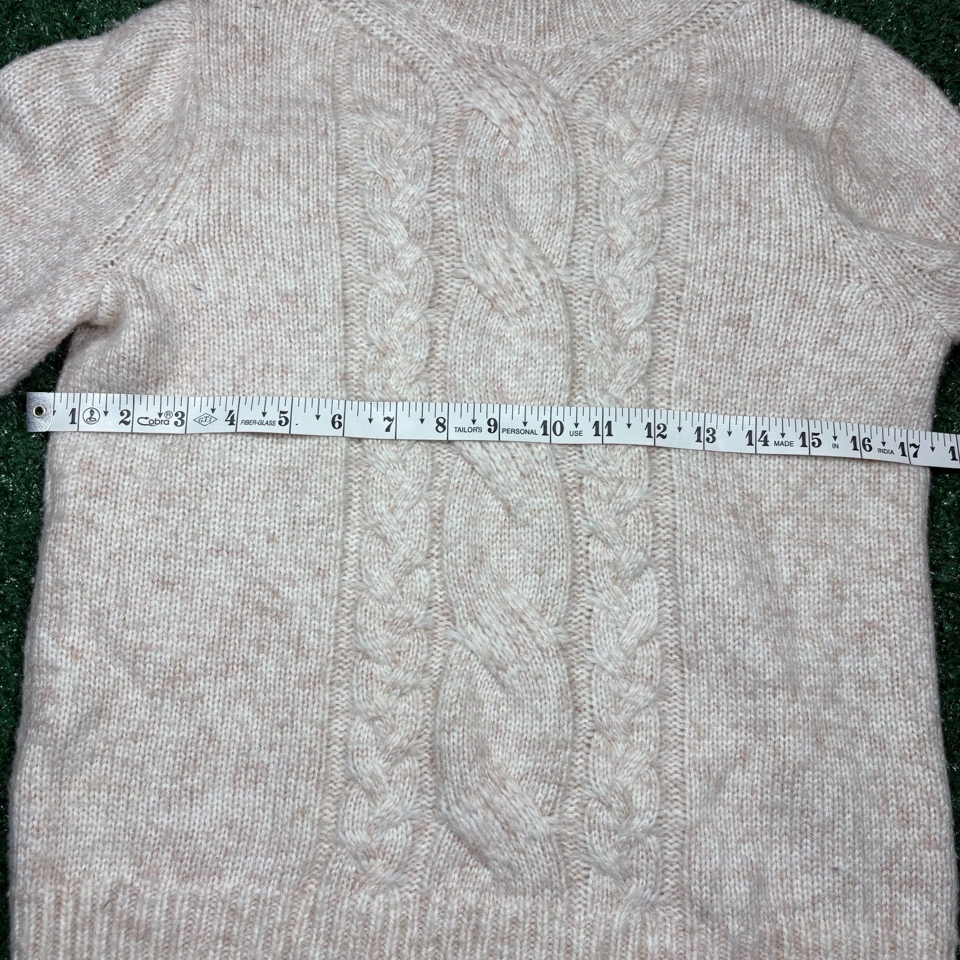 Banana Republic Cable Knit Mock Neck Sweater Size XS Beige 4