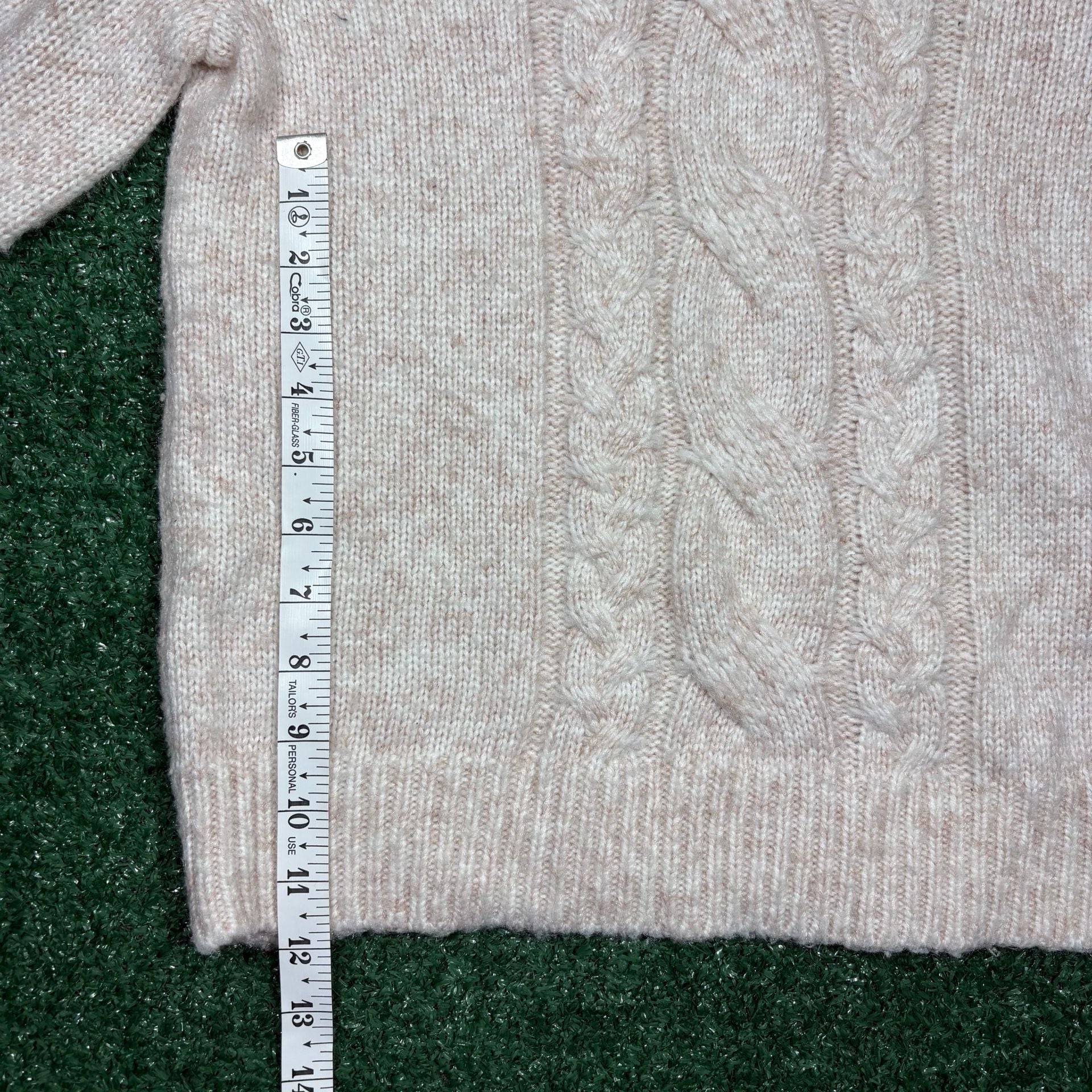 Banana Republic Cable Knit Mock Neck Sweater Size XS Beige 5