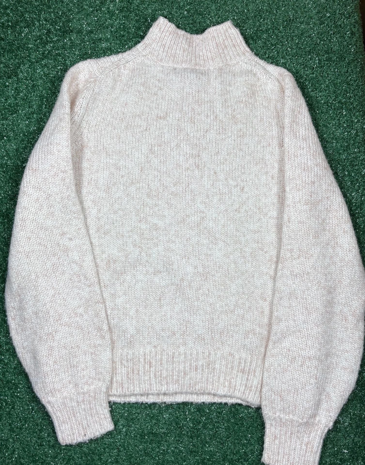 Banana Republic Cable Knit Mock Neck Sweater Size XS Beige 7