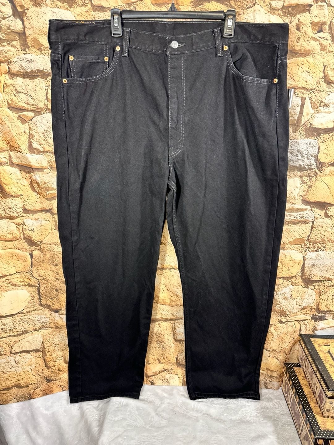Levi's 550 Relaxed Fit Jeans Size 46x32 Black Denim 2