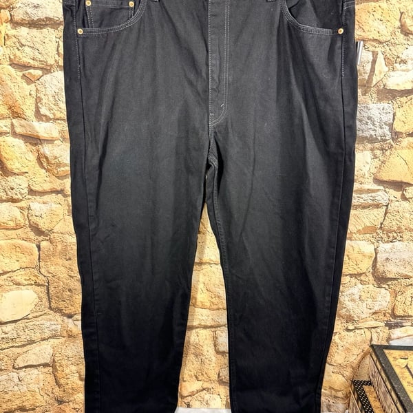 Levi's 550 Relaxed Fit Jeans Size 46x32 Black Denim