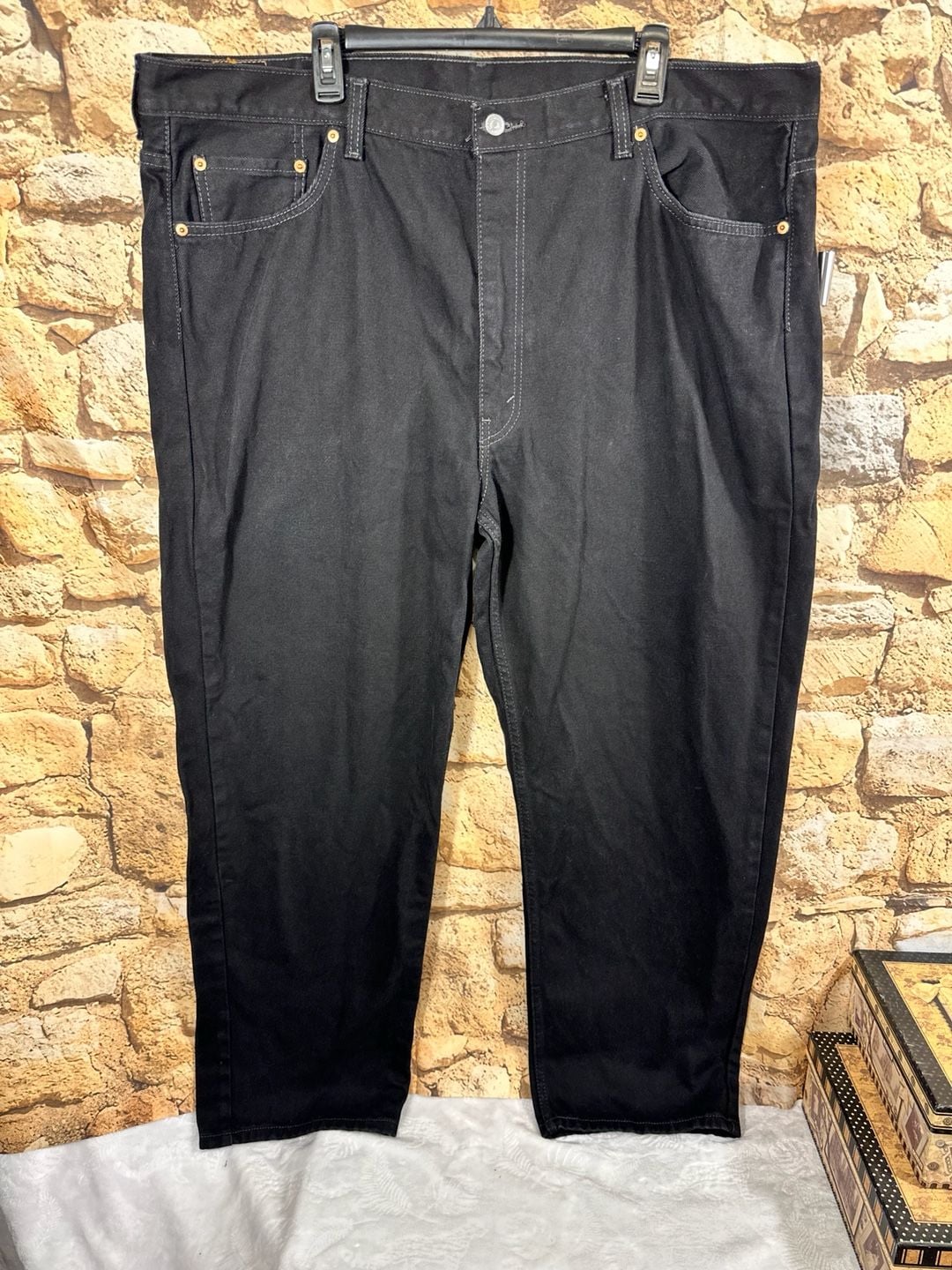 Levi's 550 Relaxed Fit Jeans Size 46x32 Black Denim 3