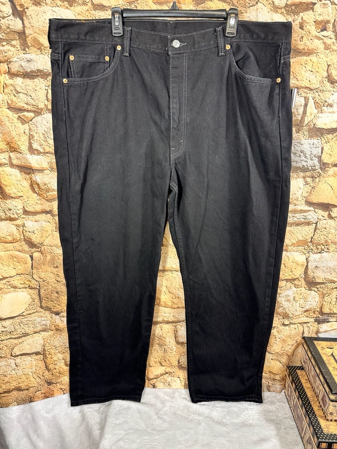 Levi's 550 Relaxed Fit Jeans Size 46x32 Black Denim 7