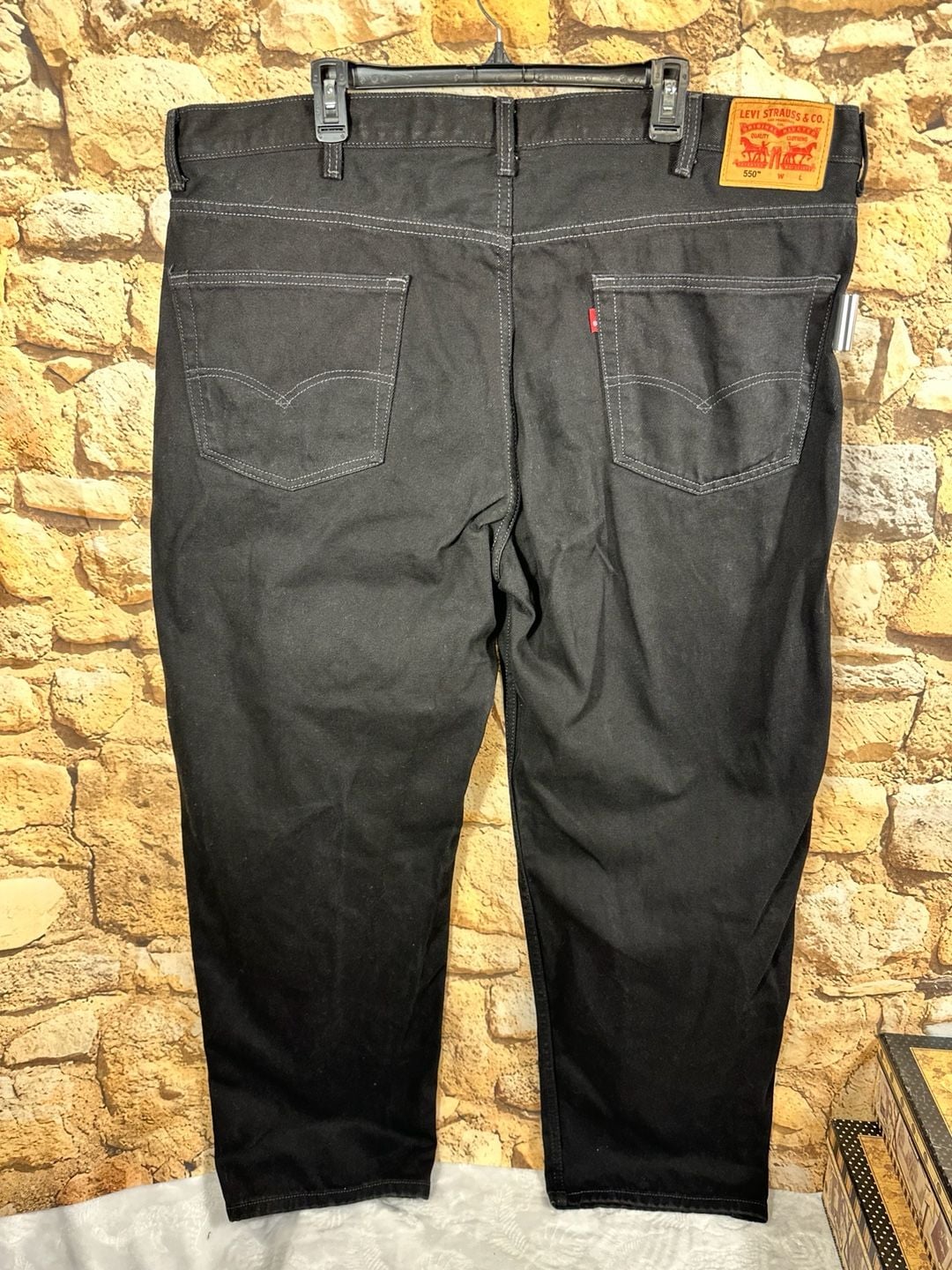 Levi's 550 Relaxed Fit Jeans Size 46x32 Black Denim 9