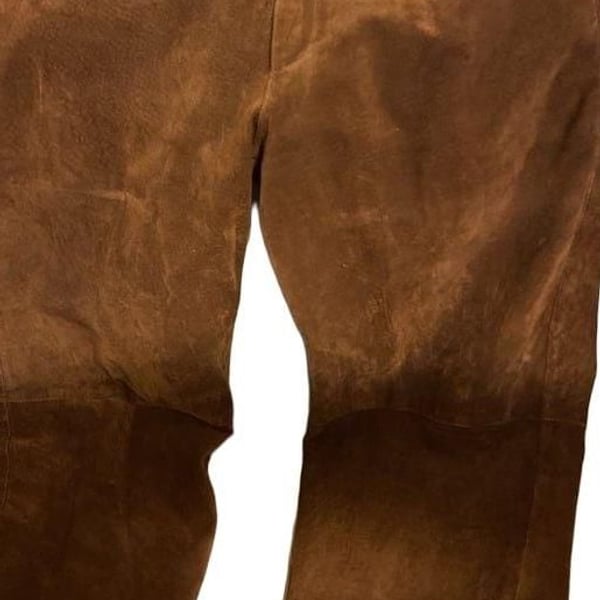 Vintage Genuine leather/suede feeling. Brown Pants USA 46 Men’s waiste 46/30. Pants have weight to them