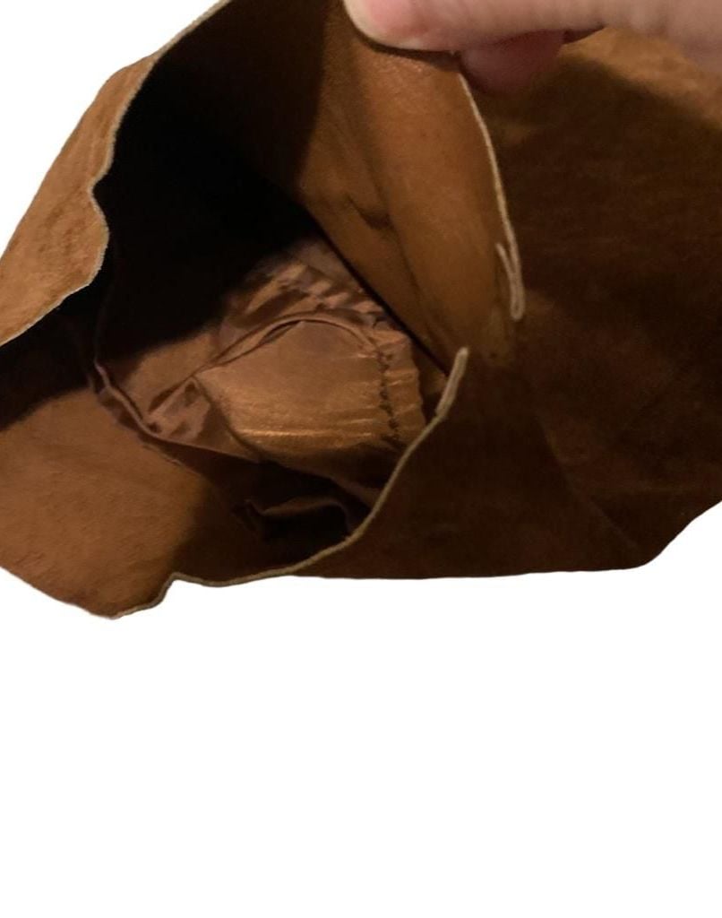 Vintage Genuine leather/suede feeling. Brown Pants USA 46 Men’s waiste 46/30. Pants have weight to them  7