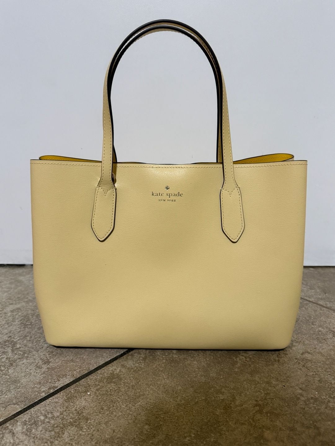 Kate Spade Harper Tote Butter Yellow Leather 4