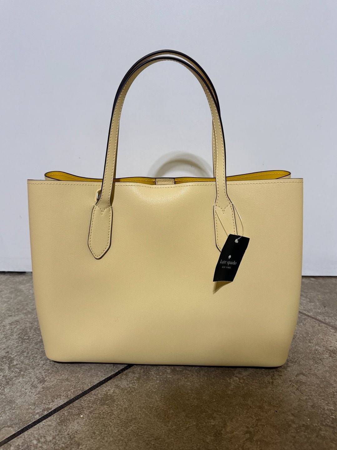 Kate Spade Harper Tote Butter Yellow Leather 5