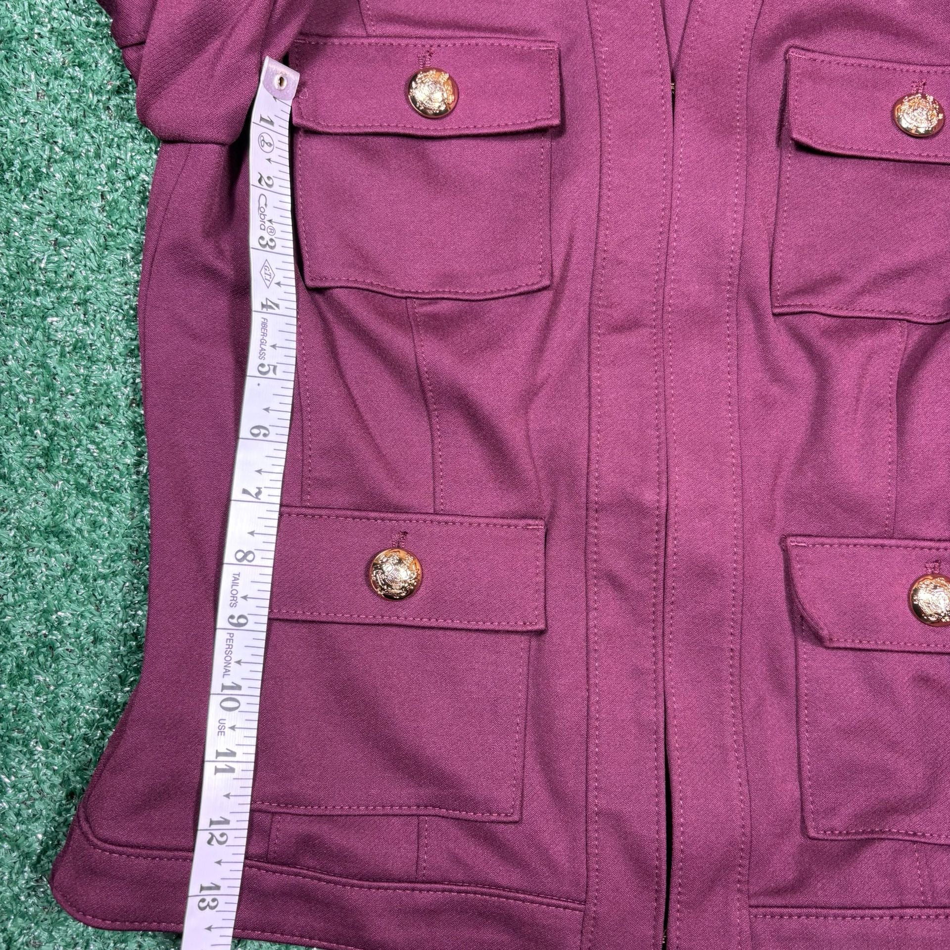 White House Black Market Jacket Size 6 Purple Gold Button Blazer 5