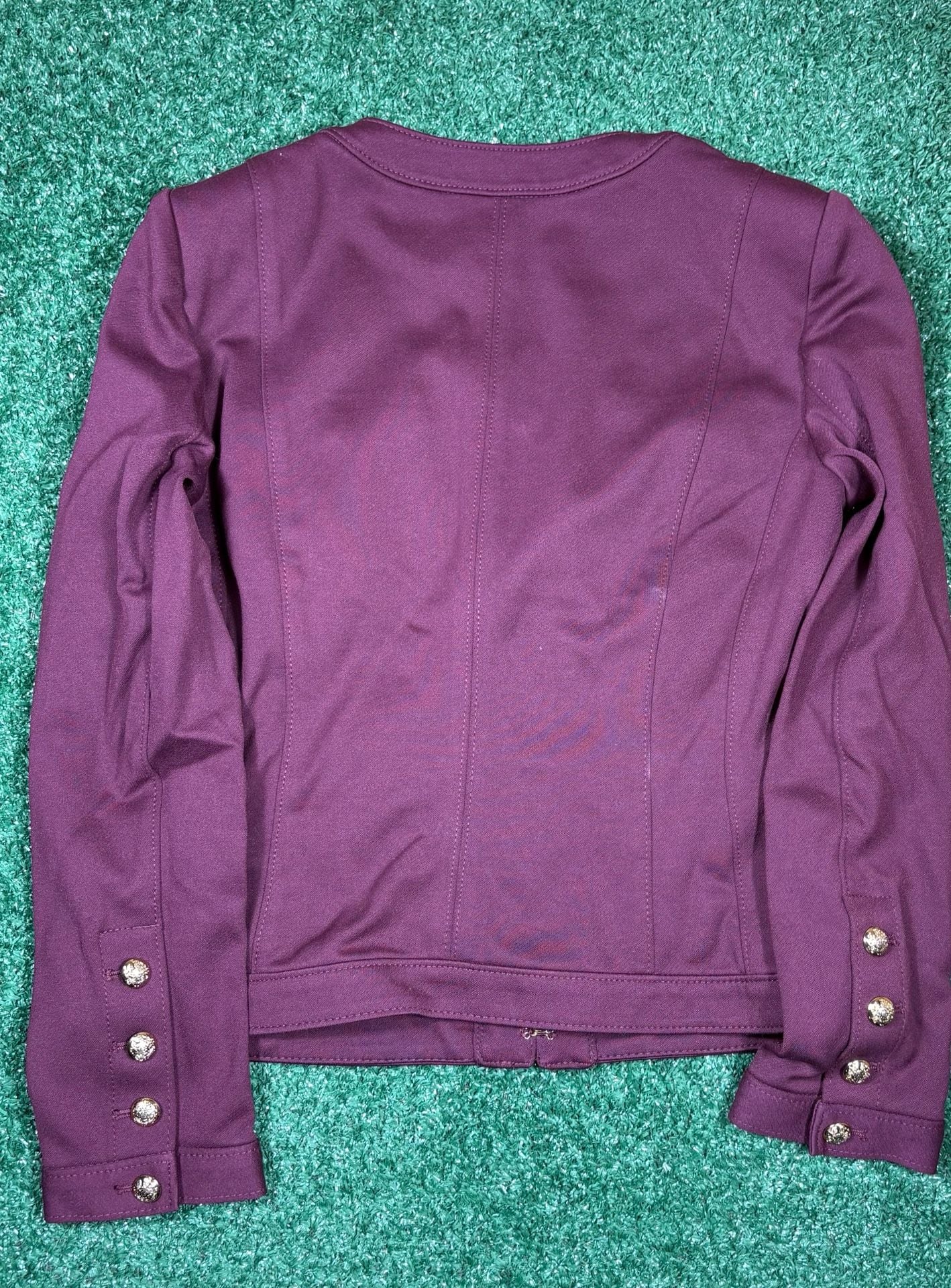 White House Black Market Jacket Size 6 Purple Gold Button Blazer 7