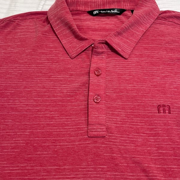 TravisMathew The Heater Golf Polo Size XL Red Heathered Short Sleeve