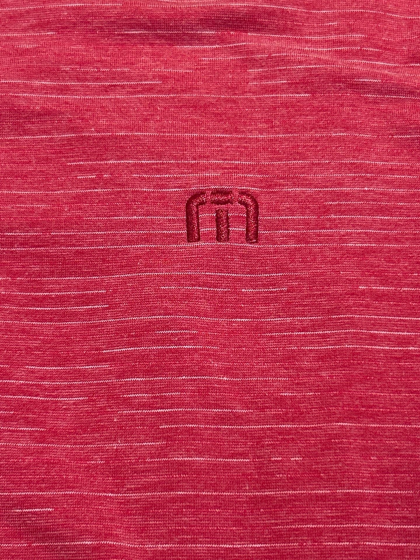 TravisMathew The Heater Golf Polo Size XL Red Heathered Short Sleeve 7