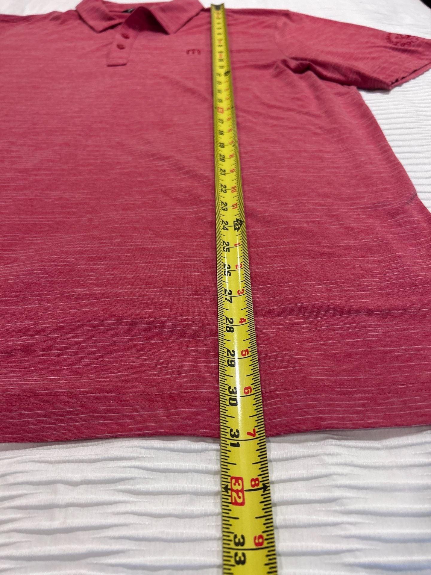 TravisMathew The Heater Golf Polo Size XL Red Heathered Short Sleeve 9