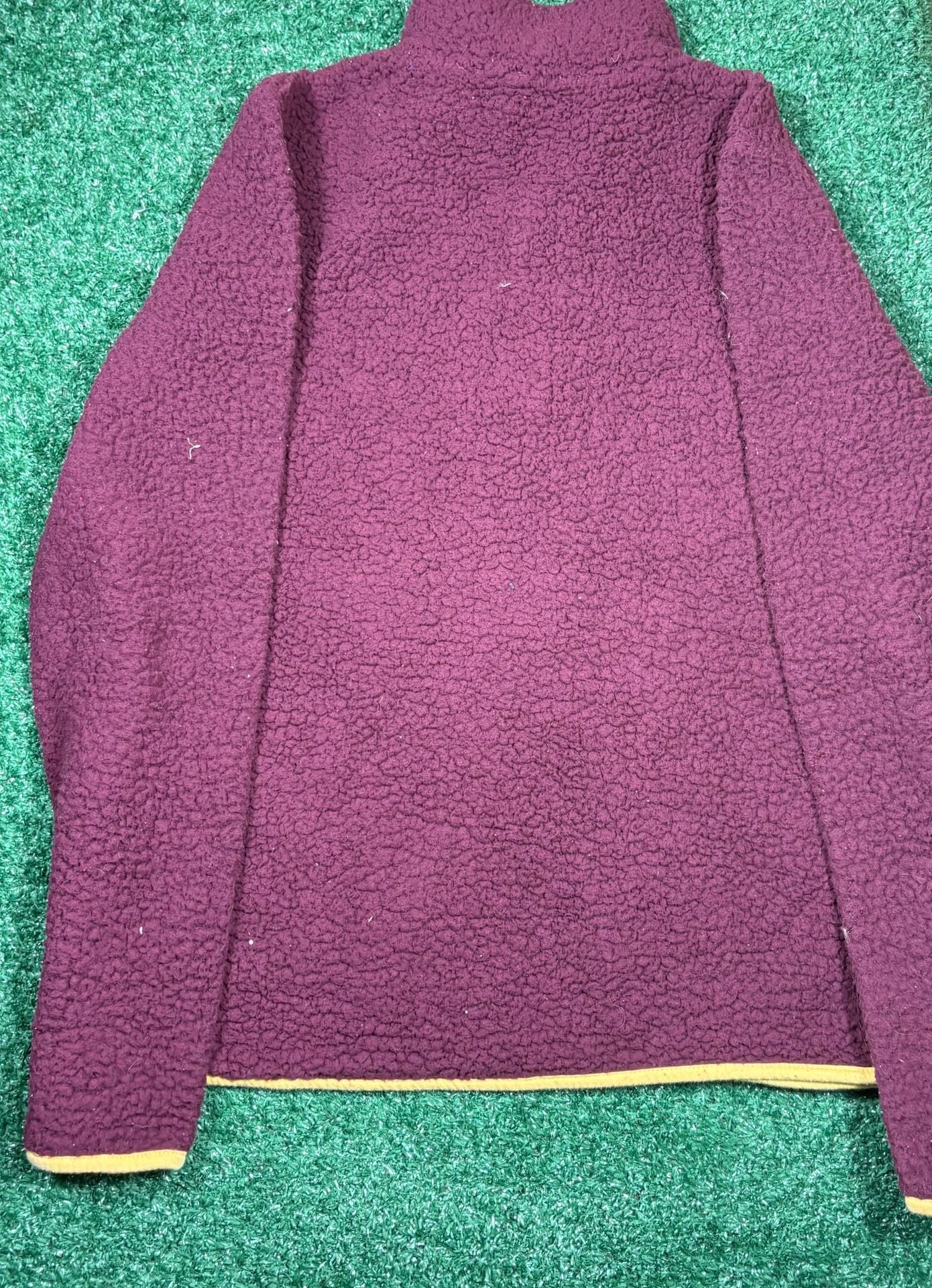 Prince & Fox Quarter Zip Sherpa Pullover Size L Burgundy Fleece 4