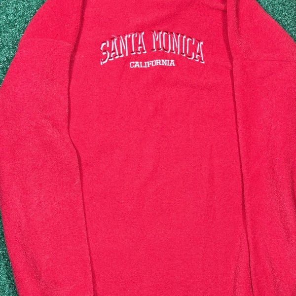 US Sport Wear Santa Monica California Sweatshirt Size XXL Red Terrycloth