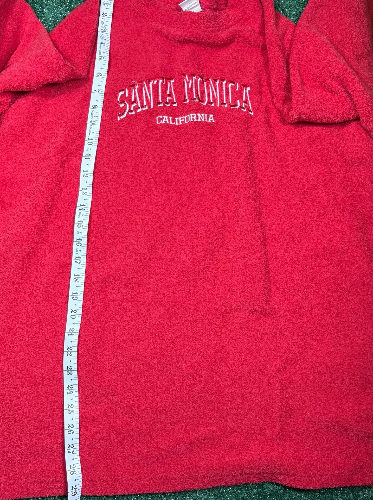 US Sport Wear Santa Monica California Sweatshirt Size XXL Red Terrycloth 3