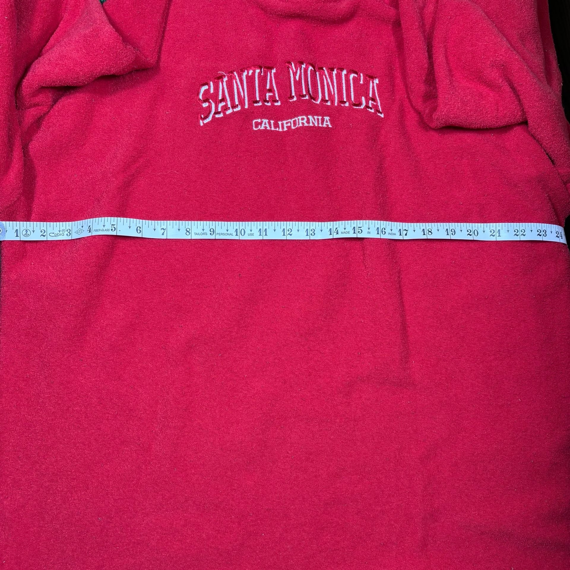 US Sport Wear Santa Monica California Sweatshirt Size XXL Red Terrycloth 4
