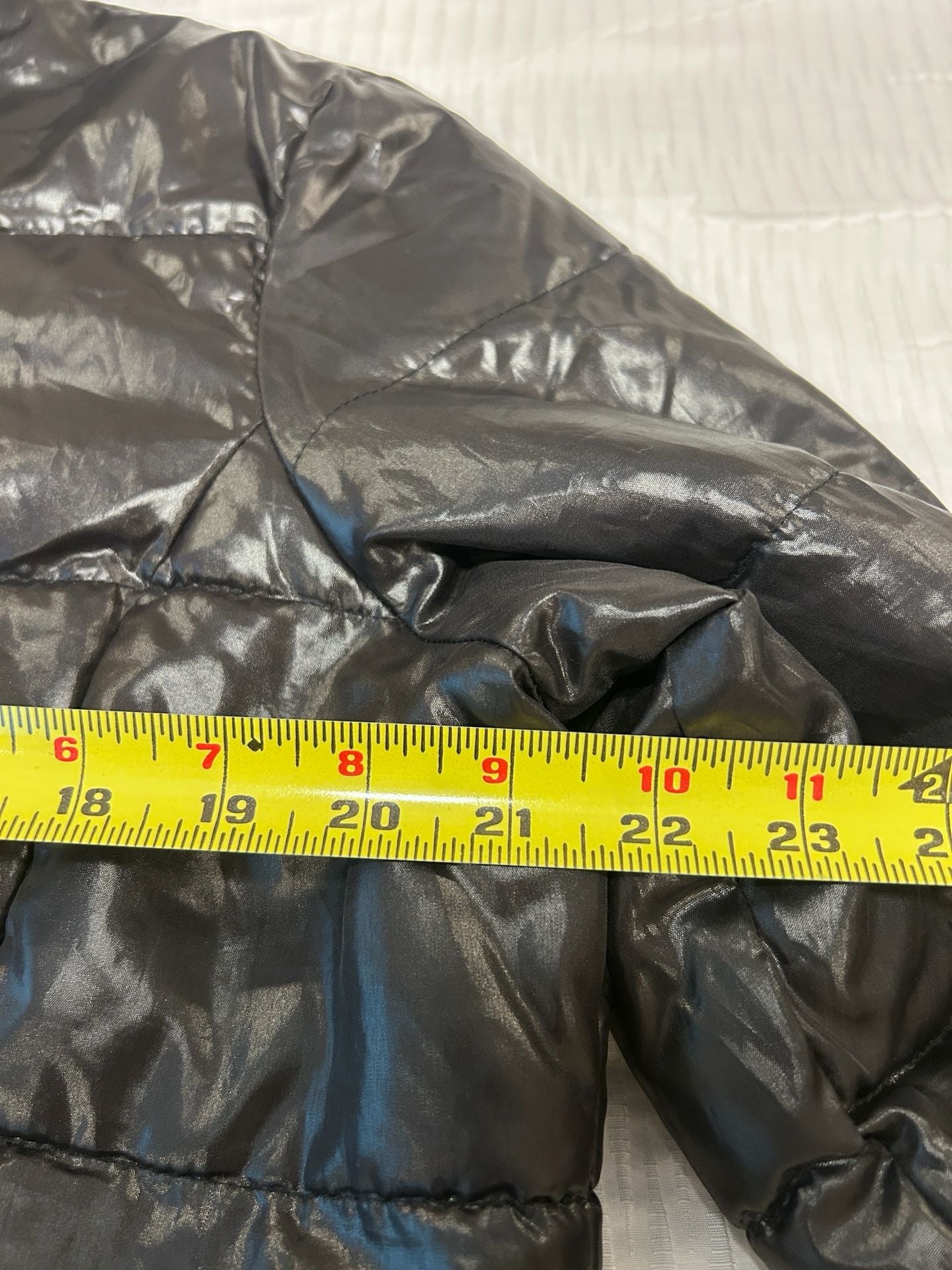 Aeropostale Puffer Jacket Size XL Black Shiny Hooded Puffer Coat 8