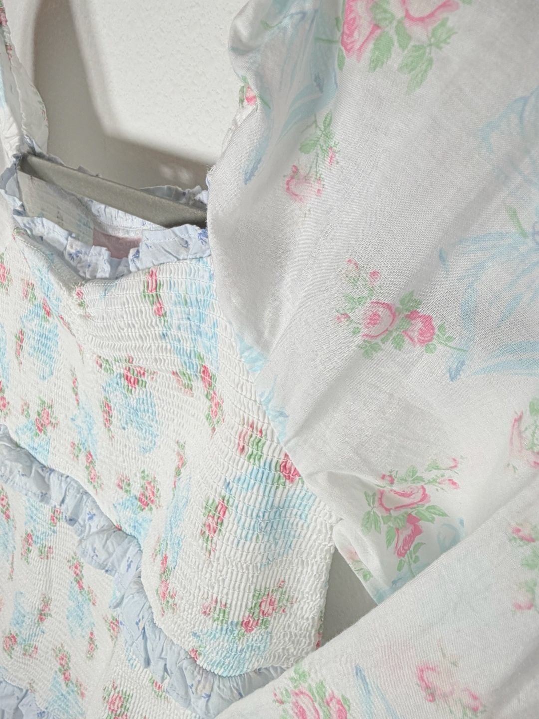 LoveShackFancy Juliet Ribbon Dress Size 12 Girls White Floral Smocked Ruffle 7