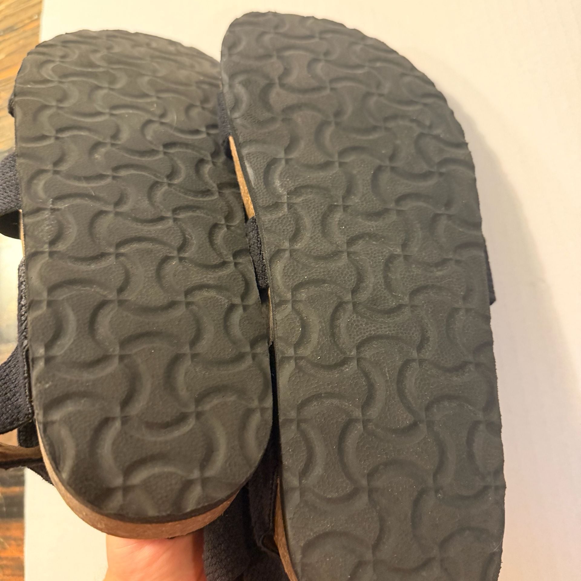 White Mountain Harlequin Stretch Footbed Sandals Black 7