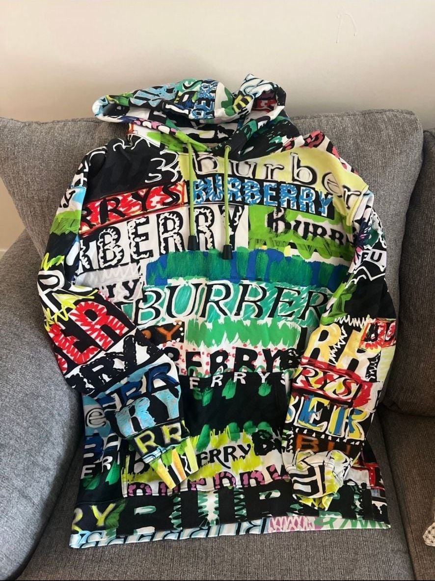 Burberry Pop Graffiti Hoodie Size L Multicolor Print 2
