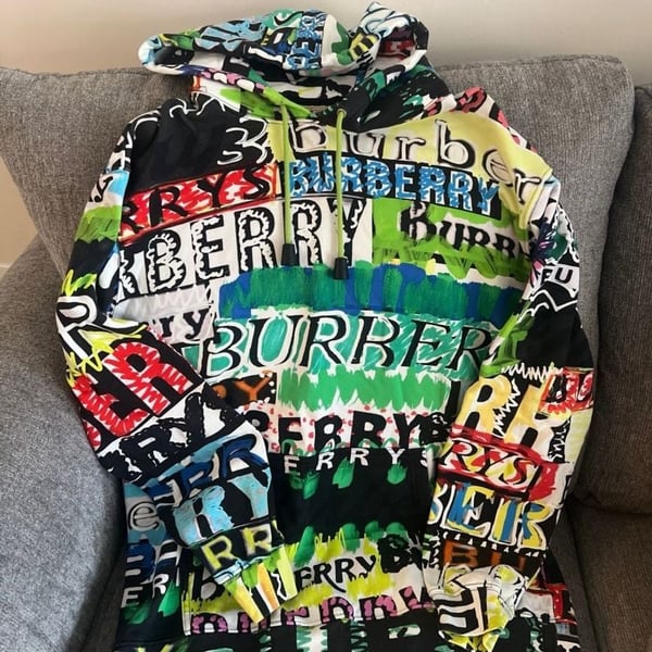 Burberry Pop Graffiti Hoodie Size L Multicolor Print