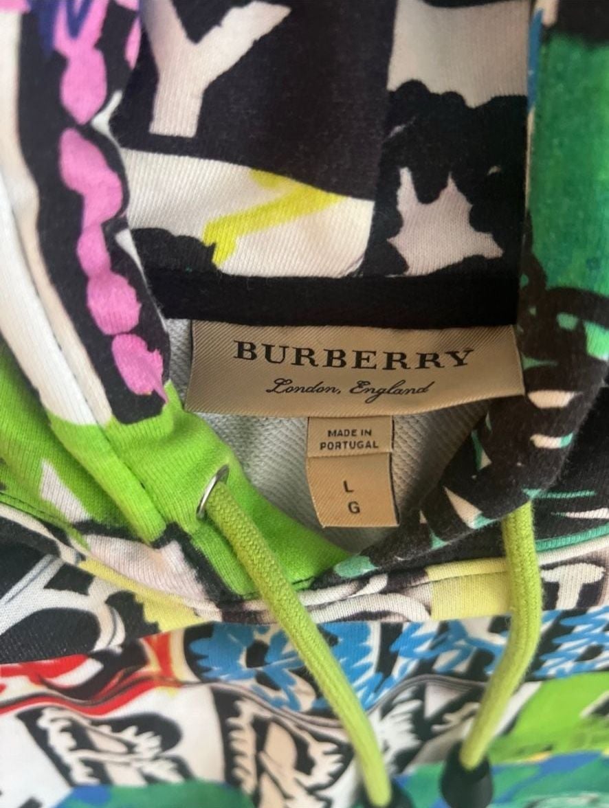 Burberry Pop Graffiti Hoodie Size L Multicolor Print 4