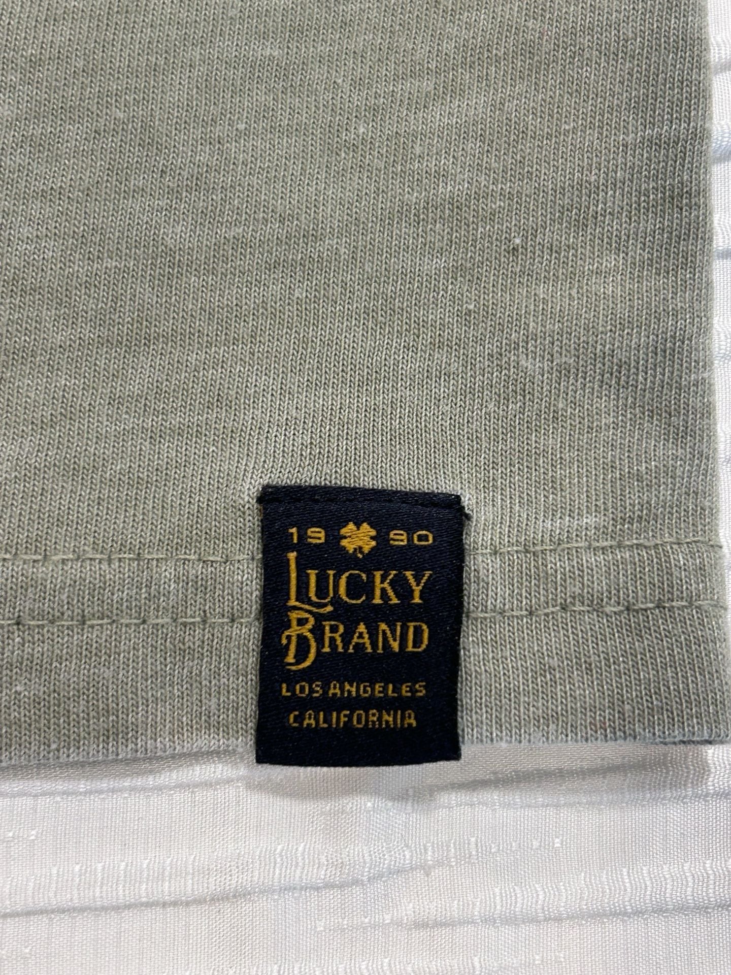 Lucky Brand Venice Burnout Henley Shirt Size L Green 7