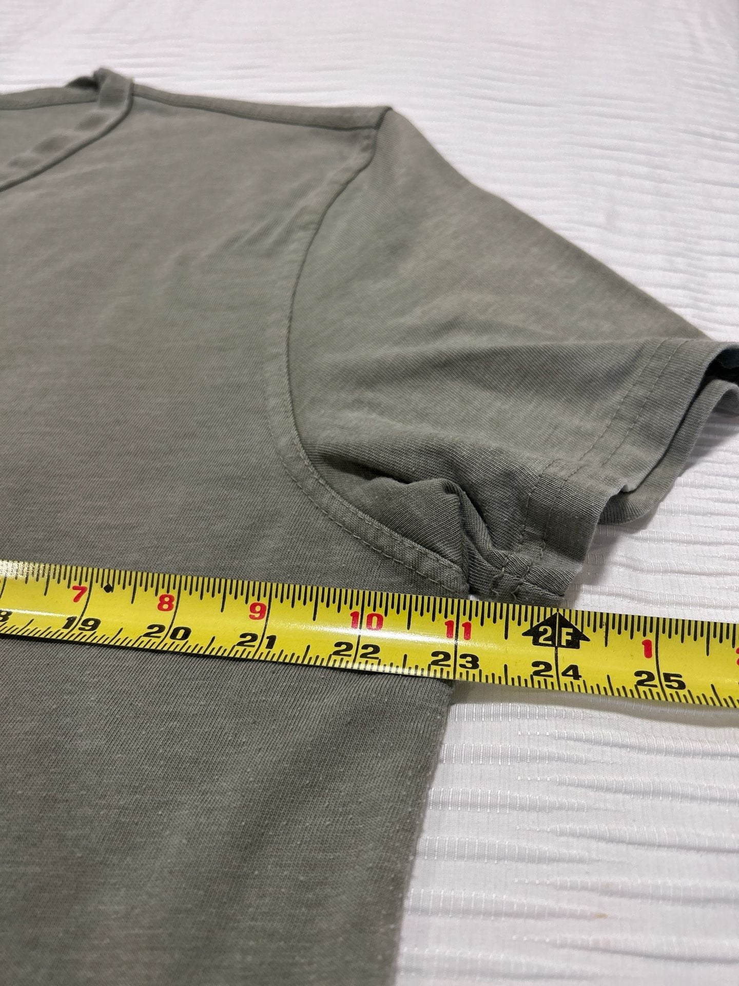 Lucky Brand Venice Burnout Henley Shirt Size L Green 11