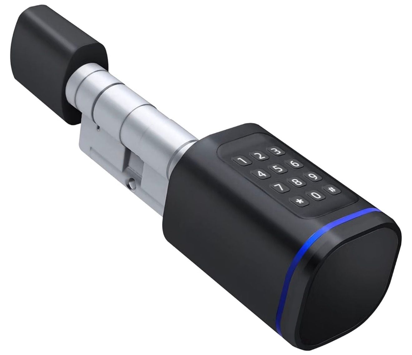 Smart Door Lock Cylinder Electronic Keyless Lock Black 1