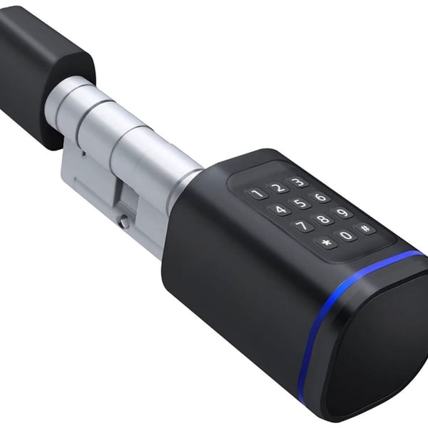 Smart Door Lock Cylinder Electronic Keyless Lock Black