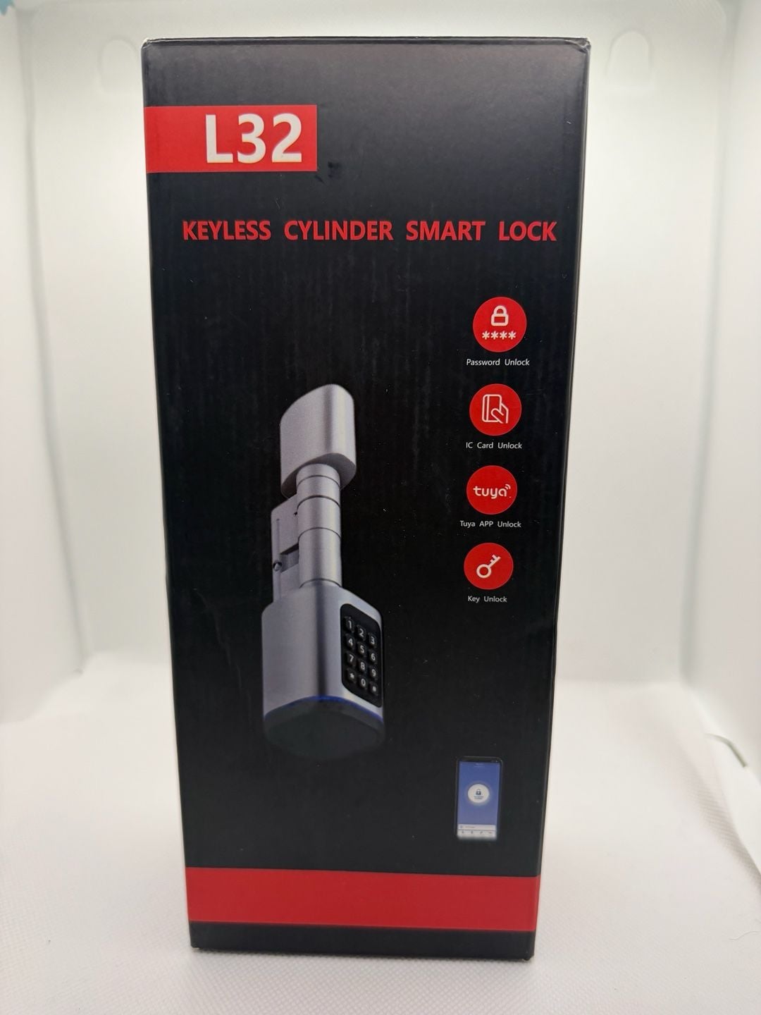 Smart Door Lock Cylinder Electronic Keyless Lock Black 9