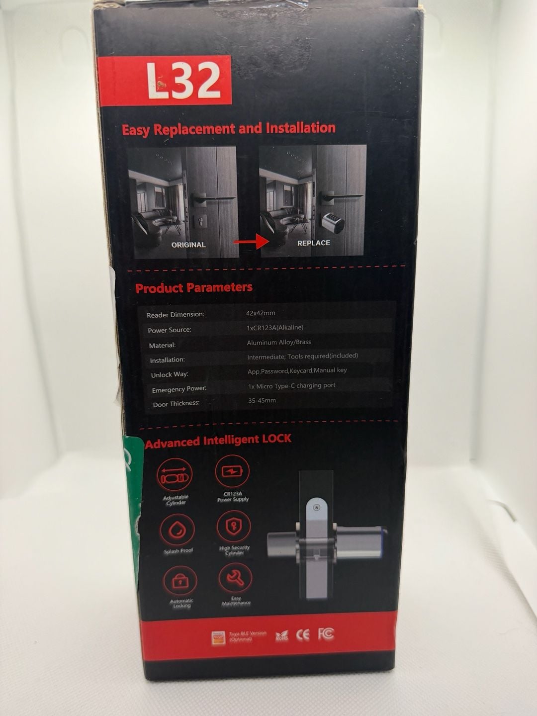 Smart Door Lock Cylinder Electronic Keyless Lock Black 11