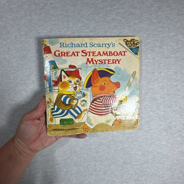 Richard Scarry's Great Steamboat Mystery Vintage 1975 Pictureback Book