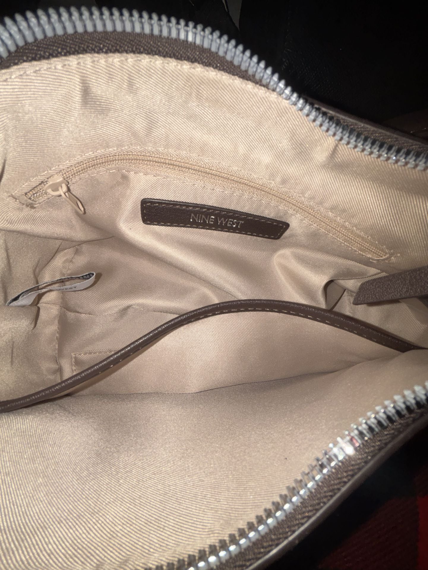 Nine West Two Tone Shoulder Bag Brown Tan Crossbody 4