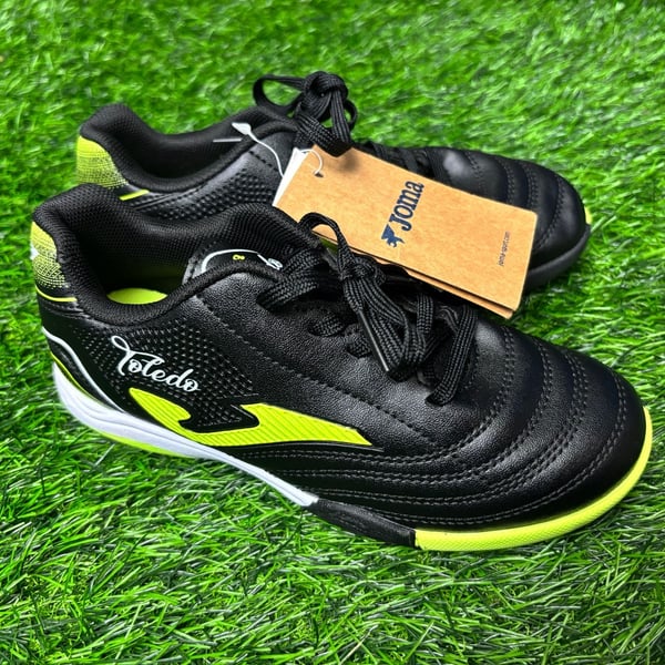 Joma Toledo Turf Soccer Cleats Size US 1.5 Black Neon Green Shoes Kids