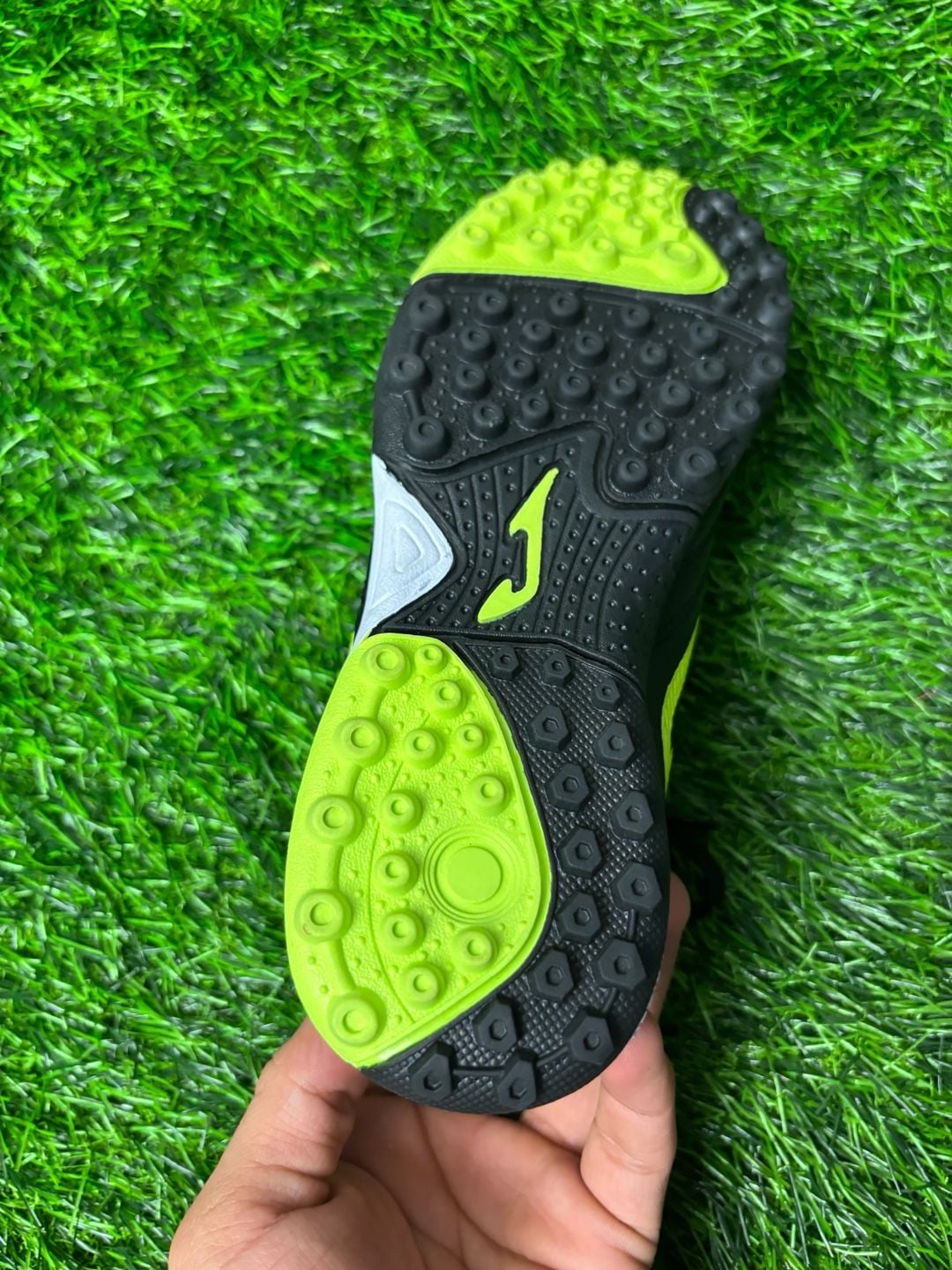 Joma Toledo Turf Soccer Cleats Size US 1.5 Black Neon Green Shoes Kids 7