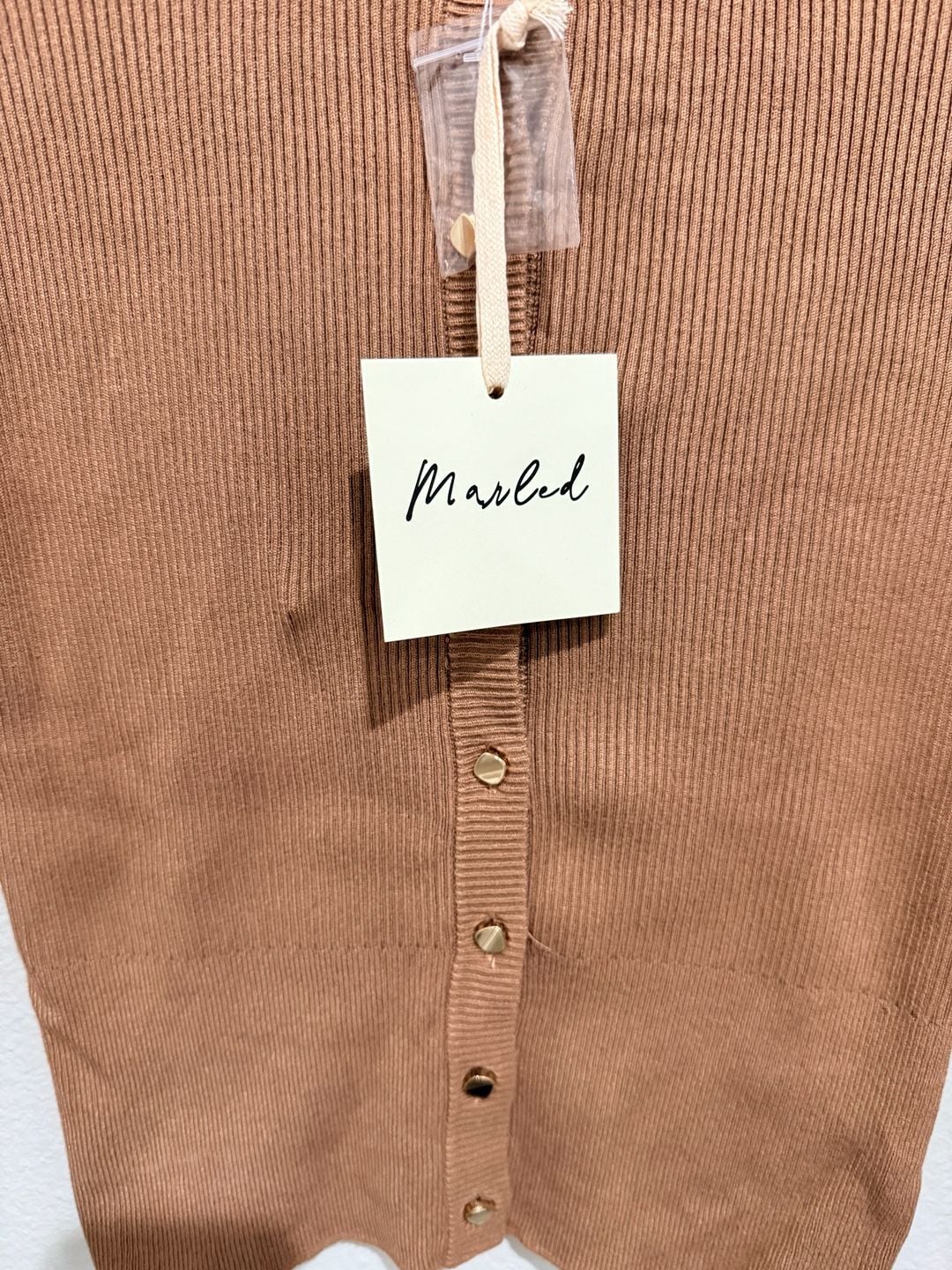 Marled Cardigan Size S Brown Ribbed Button Front 4