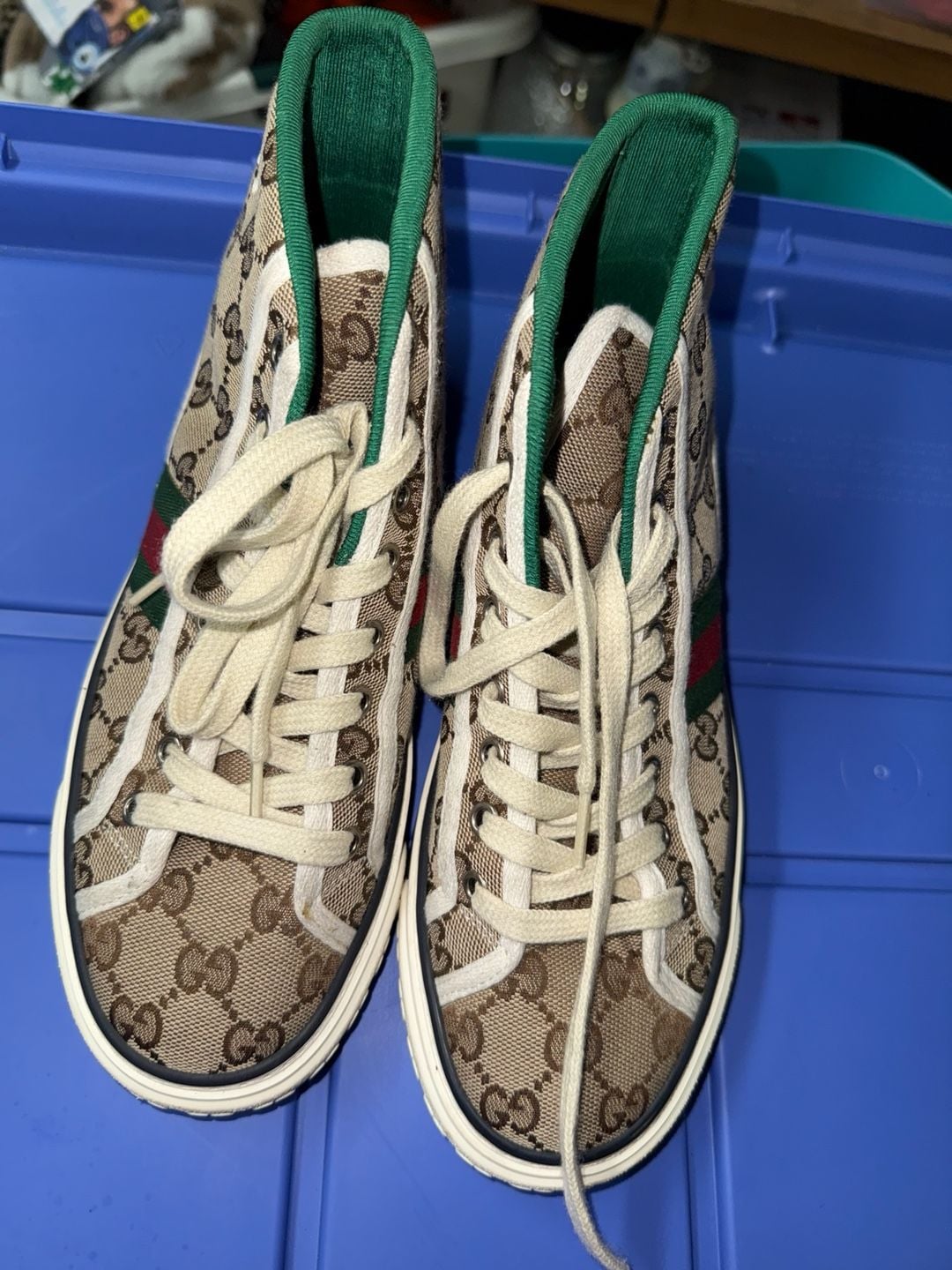 Gucci Tennis 1977 High Top Sneaker GG Canvas Beige 2