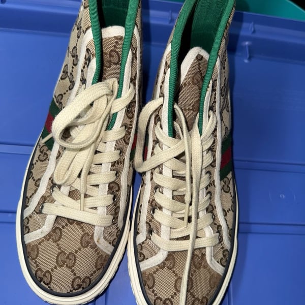 Gucci Tennis 1977 High Top Sneaker GG Canvas Beige