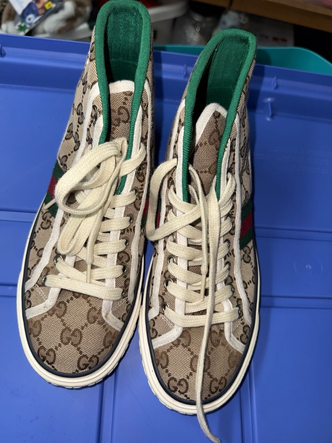 Gucci Tennis 1977 High Top Sneaker GG Canvas Beige 3