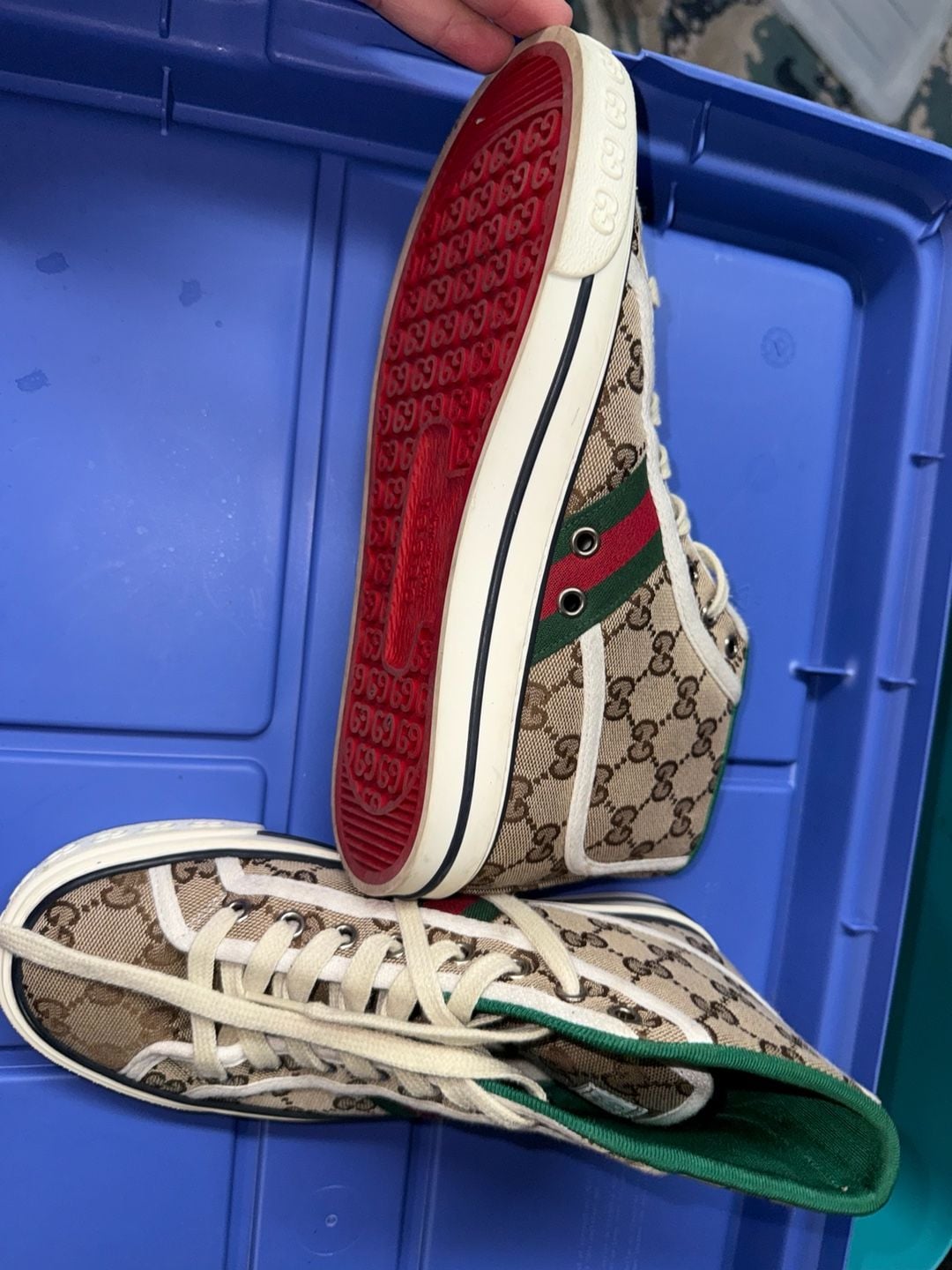 Gucci Tennis 1977 High Top Sneaker GG Canvas Beige 4