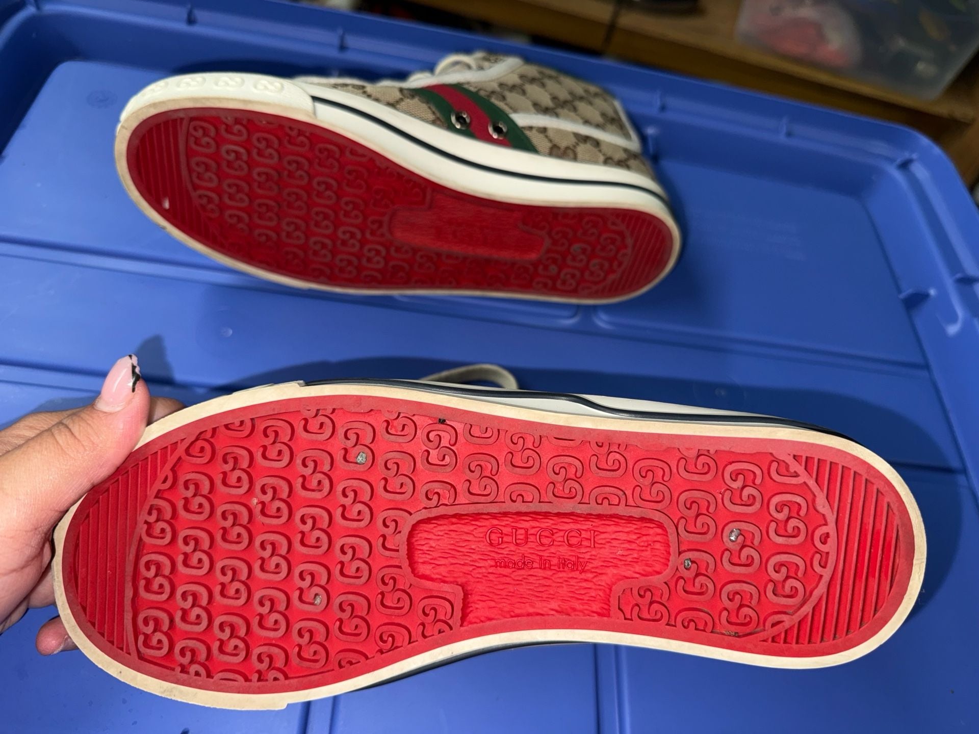 Gucci Tennis 1977 High Top Sneaker GG Canvas Beige 6