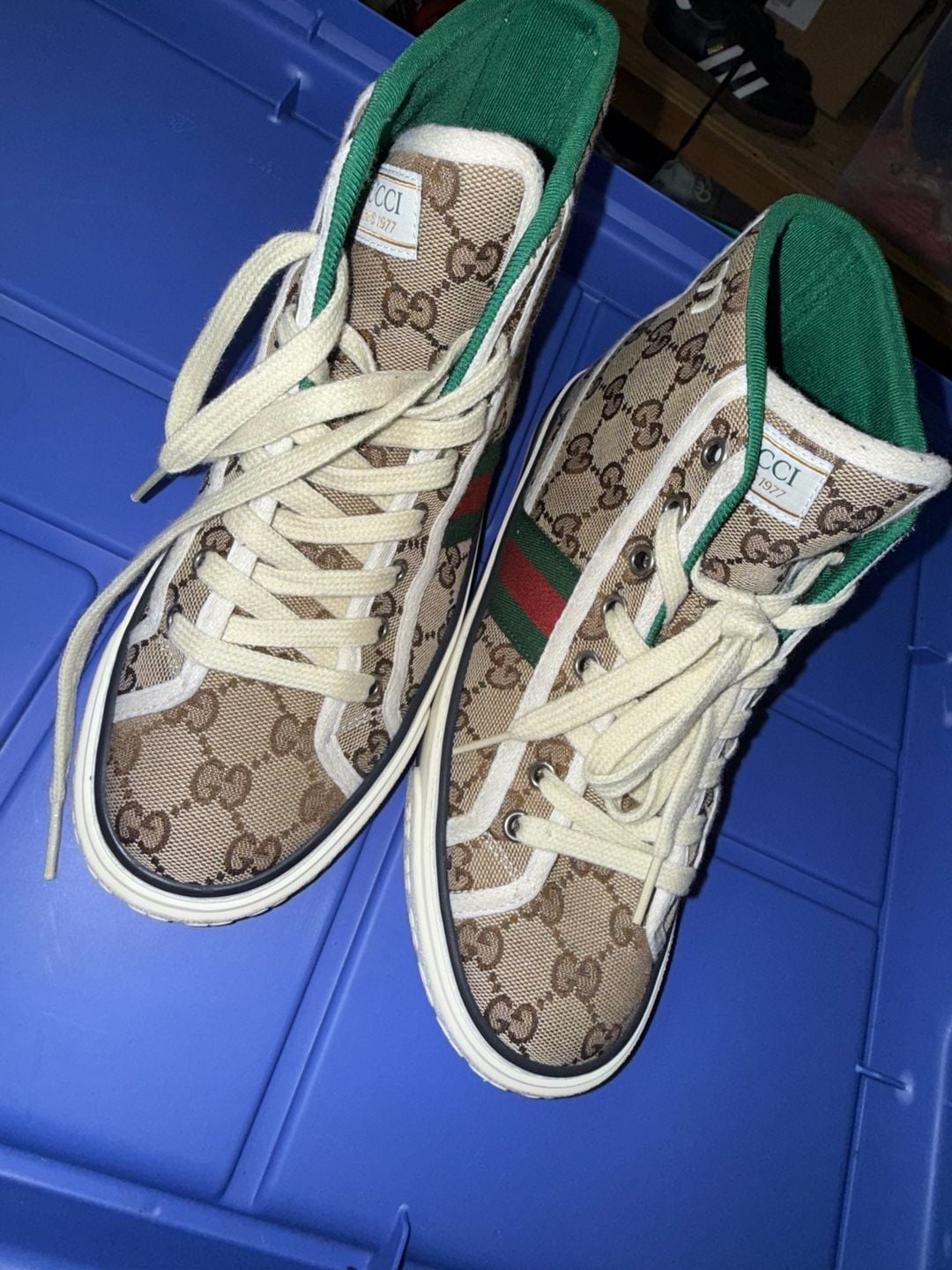 Gucci Tennis 1977 High Top Sneaker GG Canvas Beige 11