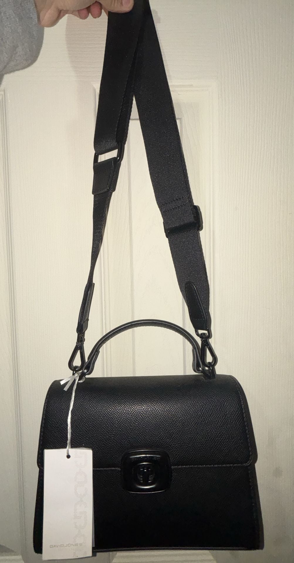 David Jones CM7394 Black Satchel Crossbody Bag 2